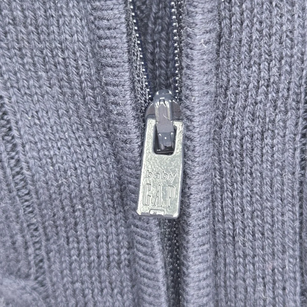 Gap Baby Cable Knit Zip‎ One Piece Outfit-set Navy Blue Coverall Size 3-6 M